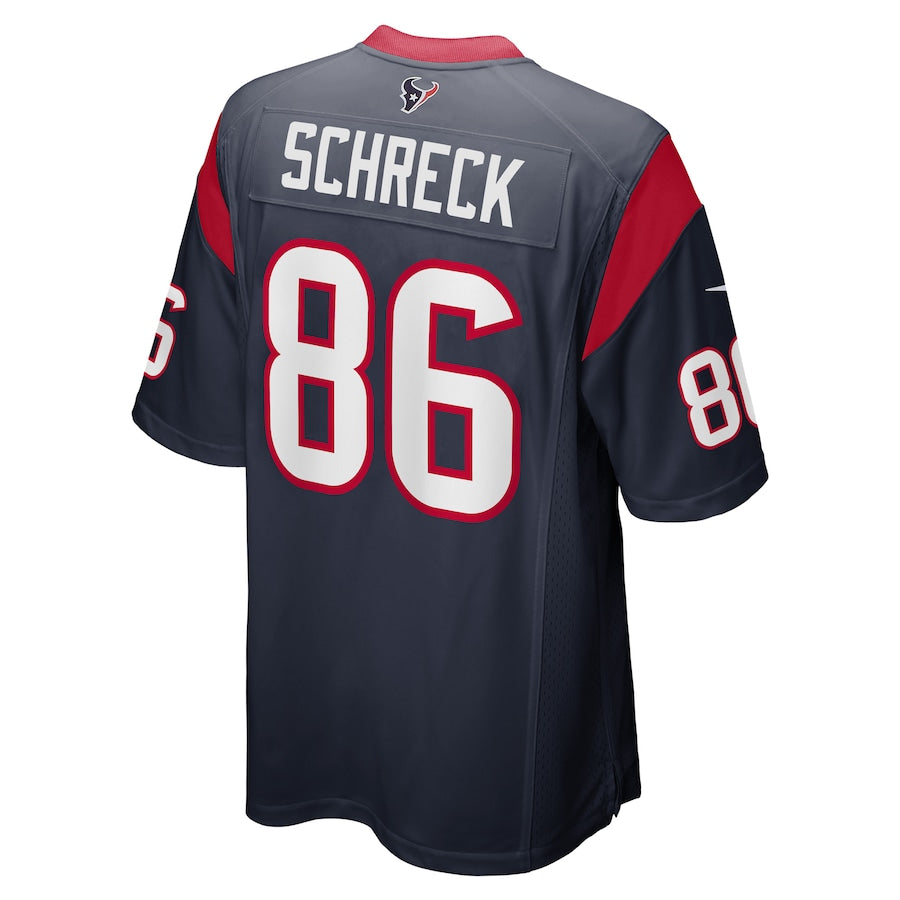 H.Texans #86 Mason Schreck Navy Game Player Jersey Stitched American Football Jerseys - Main View