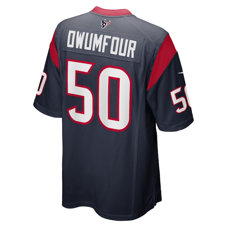 H.Texans #50 Michael Dwumfour Navy Game Player Jersey Stitched American Football Jerseys - Main View