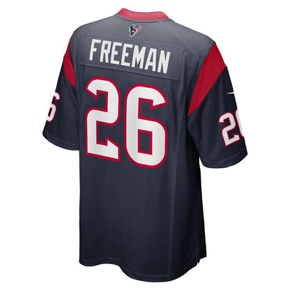 H.Texans #26 Royce Freeman Navy Game Player Jersey Stitched American Football Jerseys - Main View