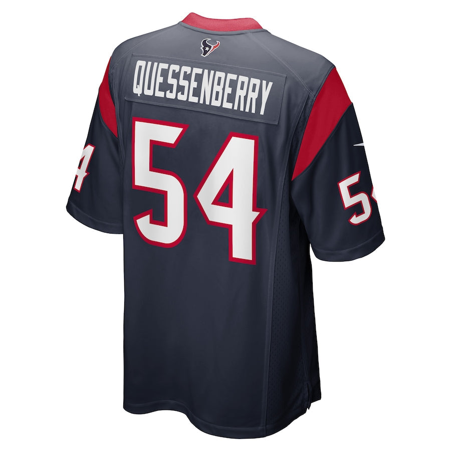 H.Texans #54 Scott Quessenberry Navy Game Player Jersey Stitched American Football Jerseys - Main View