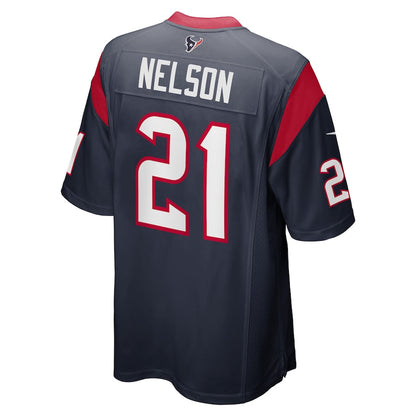 H.Texans #21 Steven Nelson Navy Game Player Jersey Stitched American Football Jerseys - Main View