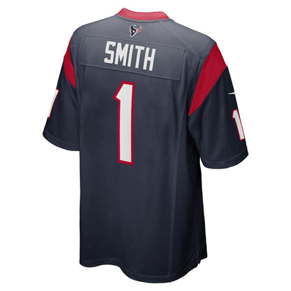 H.Texans #1 Tremon Smith Navy Team Game Player Jersey Stitched American Football Jerseys - Main View