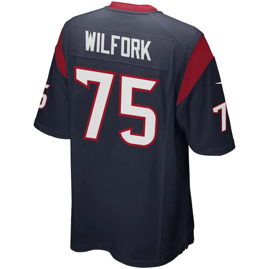 H.Texans #75 Vince Wilfork Navy Blue Game Jersey Stitched American Football Jerseys - Main View