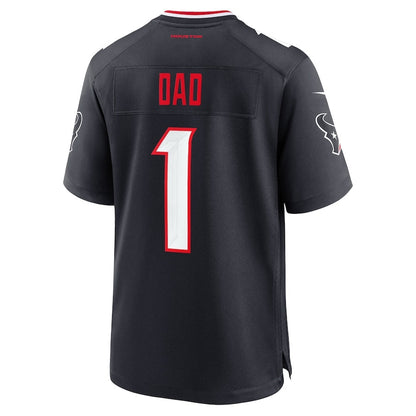 H.Texans #1 Dad Game Jersey - Navy American Football Jersey - Main View