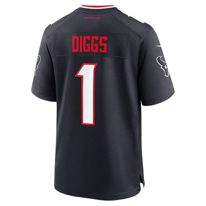 H.Texans #1 Stefon Diggs Game Jersey - Navy American Football Jersey - Main View