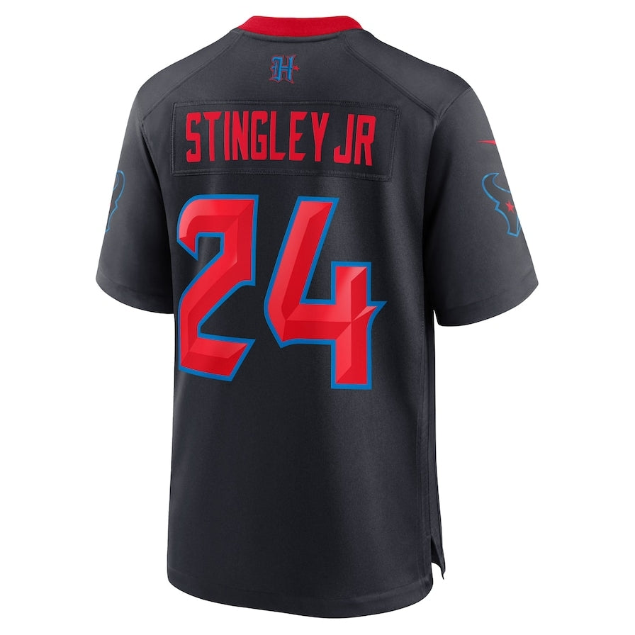 H.Texans #24 Derek Stingley Jr. 2nd Alternate Game Jersey - Navy American Football Jerseys - Main View