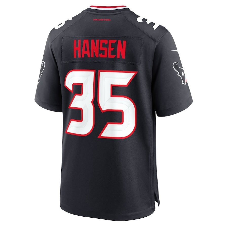 H.Texans #35 Jake Hansen Team Game Jersey - Navy American Football Jerseys - Main View