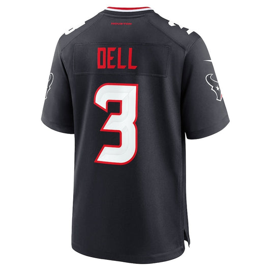 H.Texans #3 Tank Dell Game Jersey - Navy American Football Jerseys - Main View