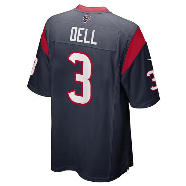 H.Texans #3 Tank Dell Navy Game Jersey Stitched American Football Jerseys - Main View