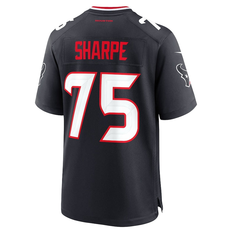 H.Texans #75 David Sharpe Team Game Jersey - Navy American Football Jerseys - Main View