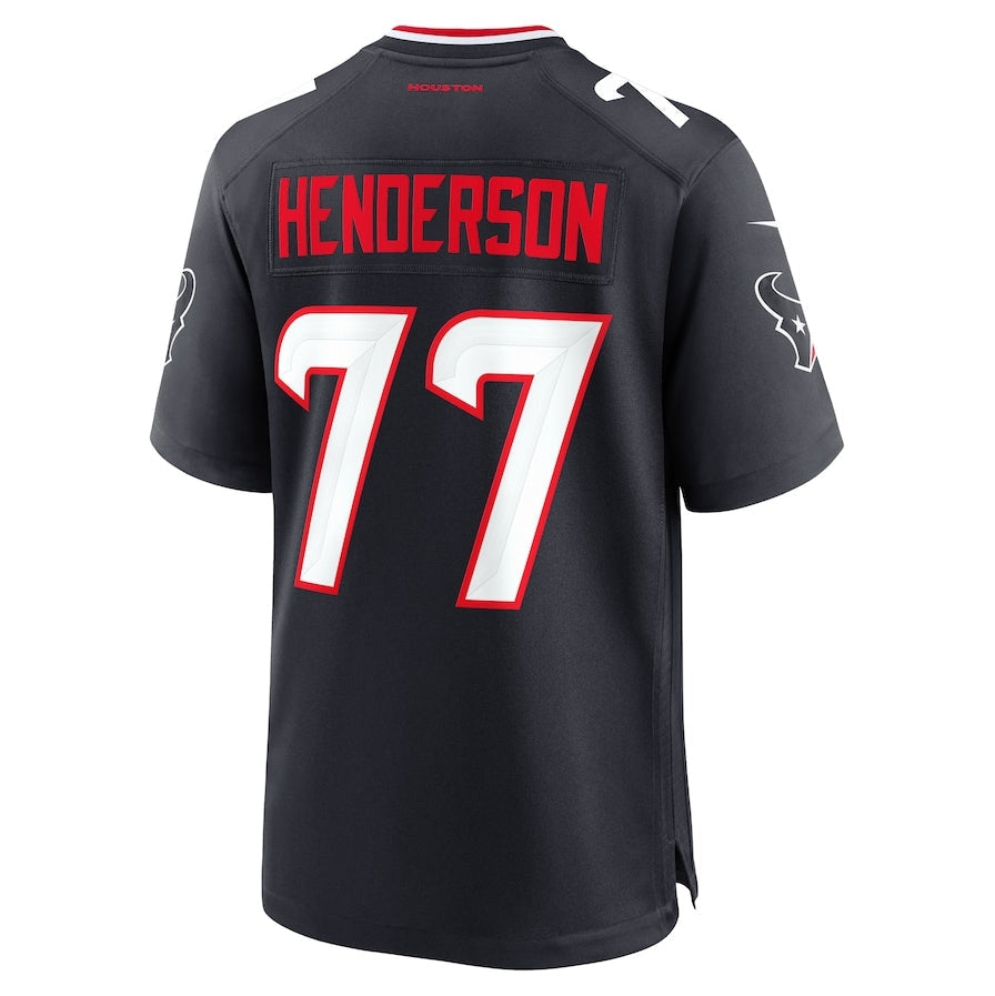 H.Texans #77 LaDarius Henderson Game Jersey - Navy American Football Jerseys - Main View