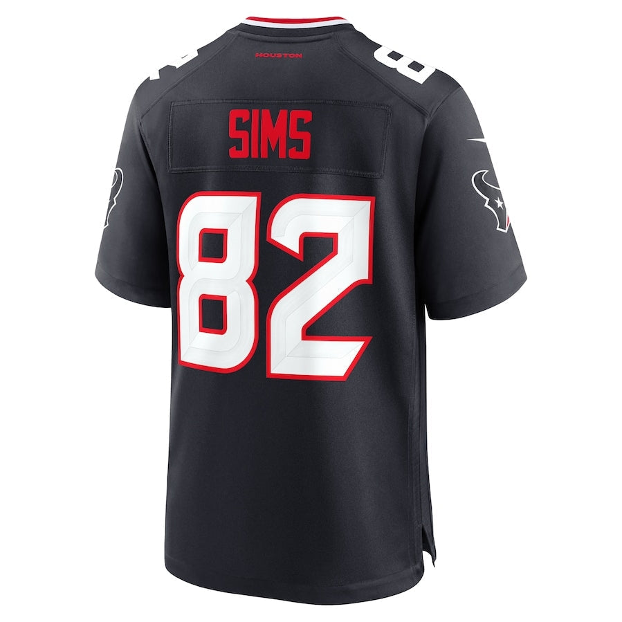 H.Texans #82 Steven Sims Team Game Jersey - Navy American Football Jerseys - Main View