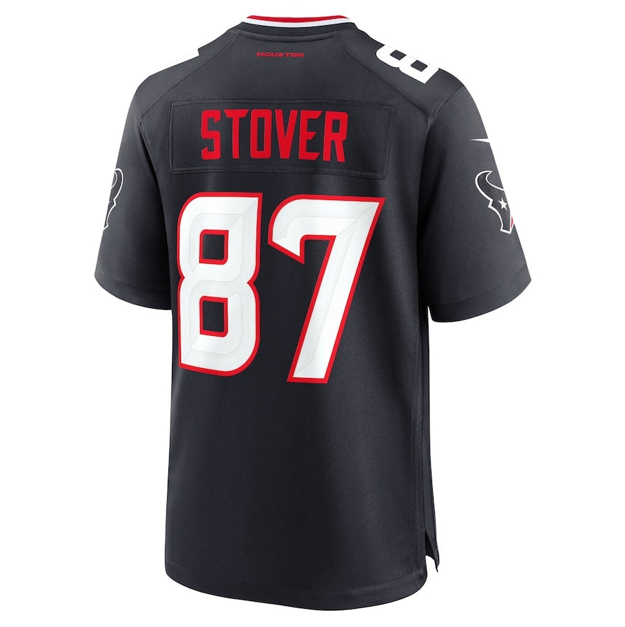 H.Texans #87 Cade Stover Game Jersey - Navy American Football Jersey - Main View