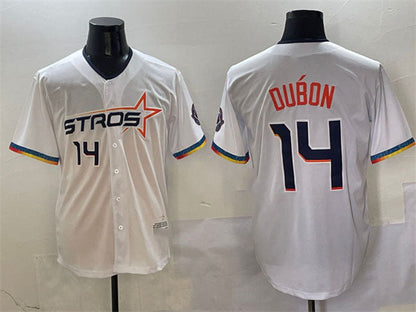 Houston Astros #14 Mauricio Dubón White 2025 City Connect Limited Stitched Baseball Jersey - Main View