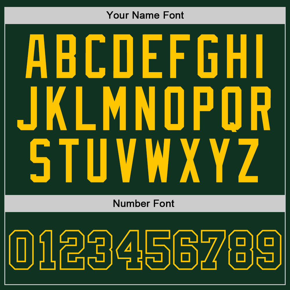 Custom Hunter Green Green-Gold Authentic Throwback Basketball Jersey view 3