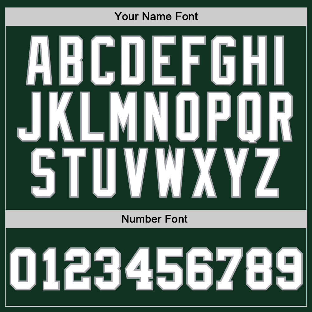 Custom Hunter Green White-Gray Authentic Throwback Basketball Jersey view 3