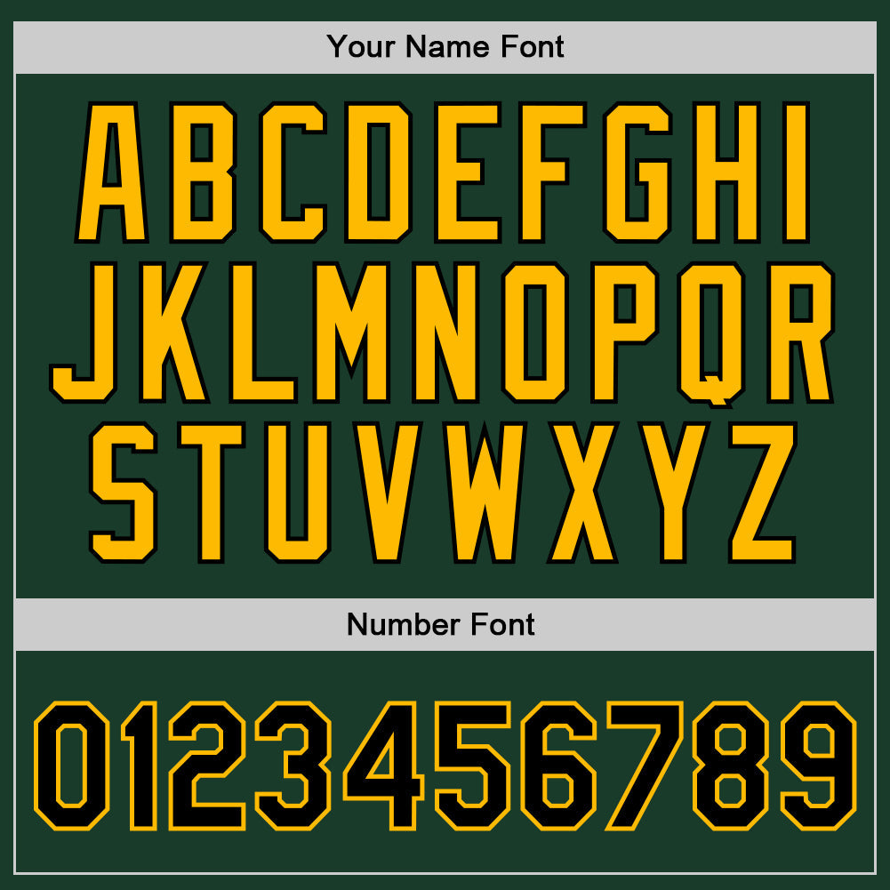 Custom Hunter Green Black-Gold Authentic Throwback Basketball Jersey view 4