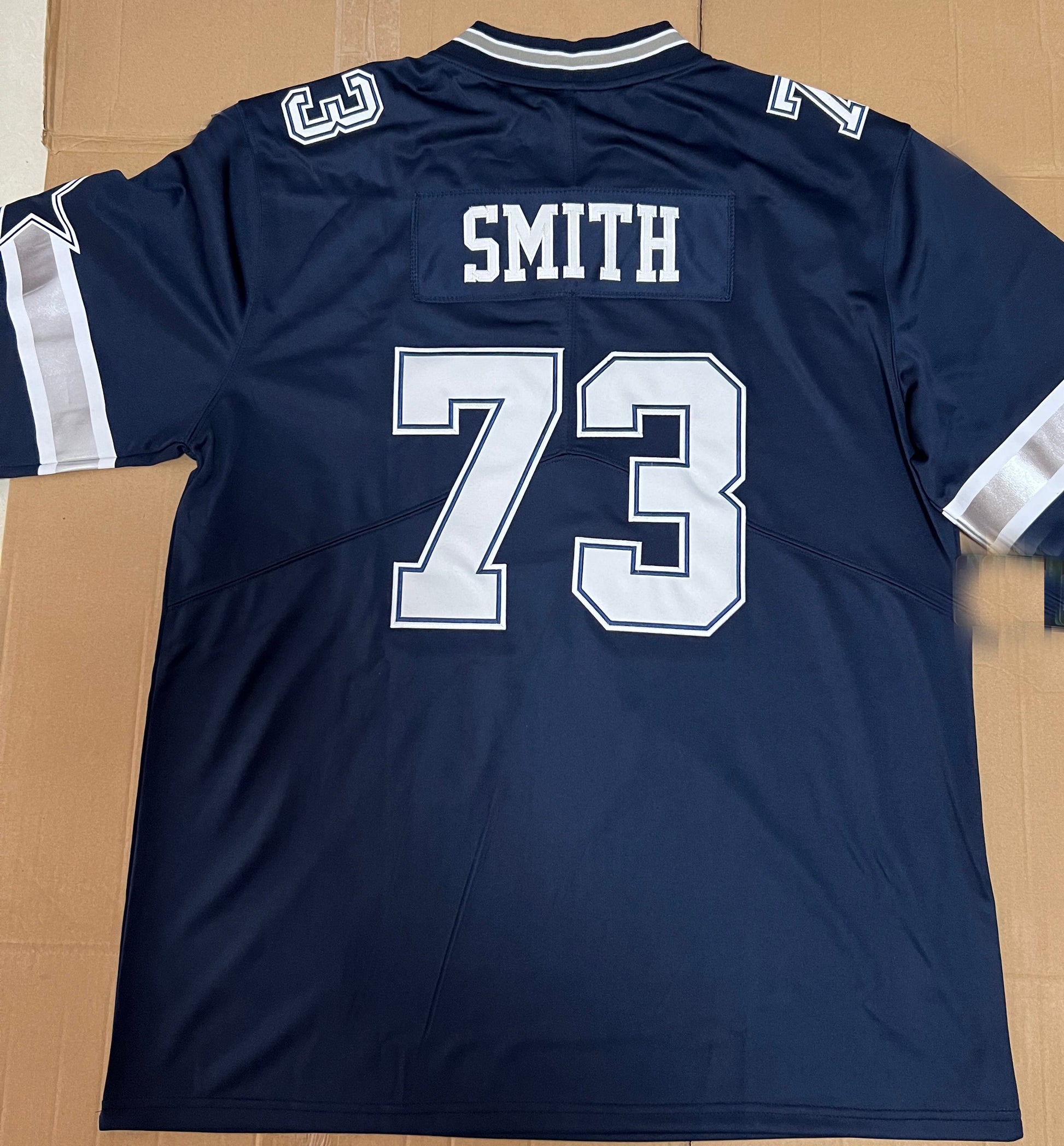 D.Cowboy New Number #73 Tyler Smith Jerseys Navy Football Jersey view 3