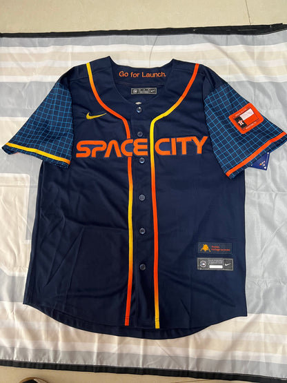 Baseball Jerseys New Houston Astros 44 Yordan Alvarez Navy Stitched 2022 Space City Connect Jerseys view 6