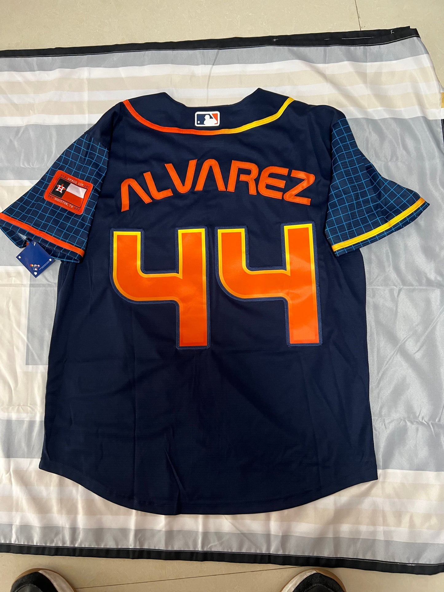Baseball Jerseys New Houston Astros 44 Yordan Alvarez Navy Stitched 2022 Space City Connect Jerseys view 4
