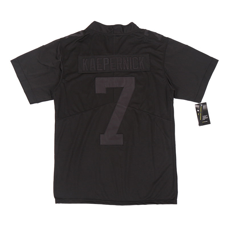 Men's New All Black #7 Colin Kaepernick Football Jerseys American Jersey view 3