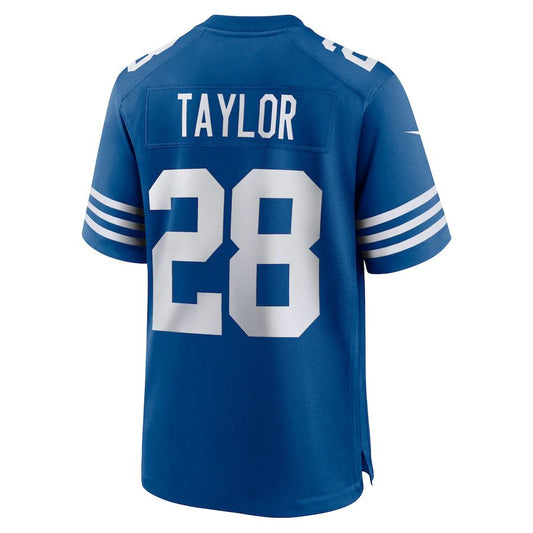 IN.Colts #28 Jonathan Taylor Royal Game Player Jersey Stitched American Football Jerseys - Main View