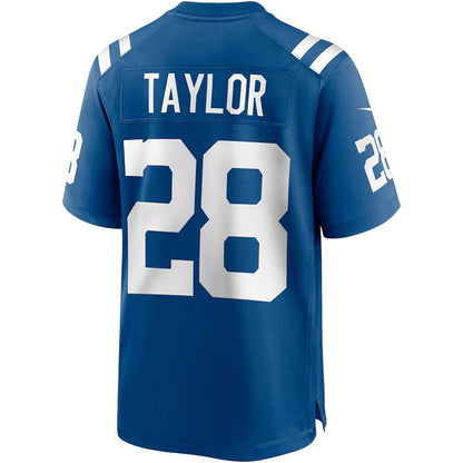 IN.Colts #28 Jonathan Taylor Royal Player Game Jersey Stitched American Football Jerseys - Main View