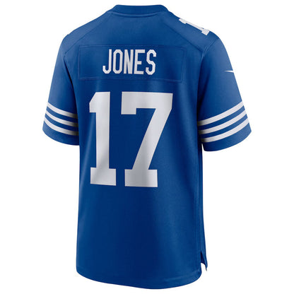 IN.Colts #17 Daniel Jones Royal Alternate Game Stitched American Football Jerseys - Main View