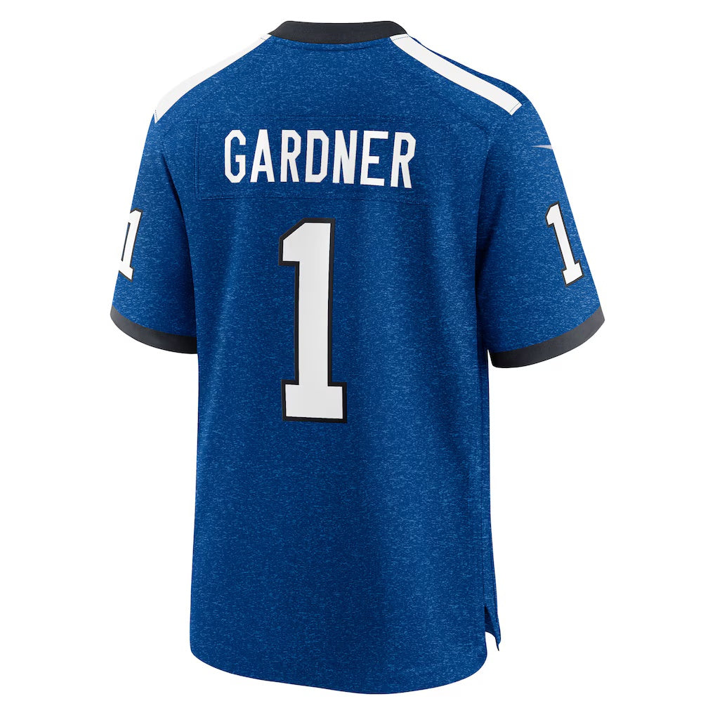 IN.Colts #1 Ahmad Sauce Gardner Heather Royal Alternate 2 Indiana Nights Game Stitched American Football Jerseys - Main View