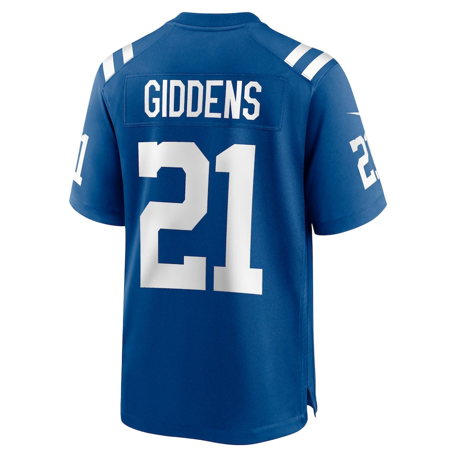 IN.Colts #21 DJ Giddens Royal Team Game American Football Jerseys - Main View