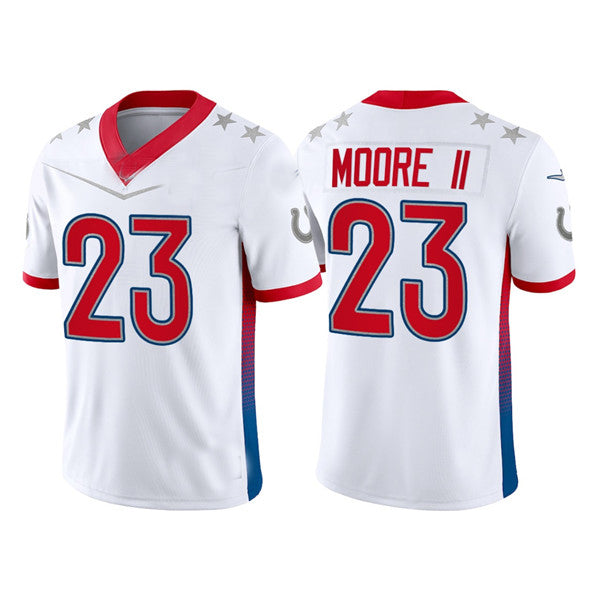 IN.Colts #23 Kenny Moore II 2022 White Pro Bowl Stitched Jersey American Football Jerseys - Main View