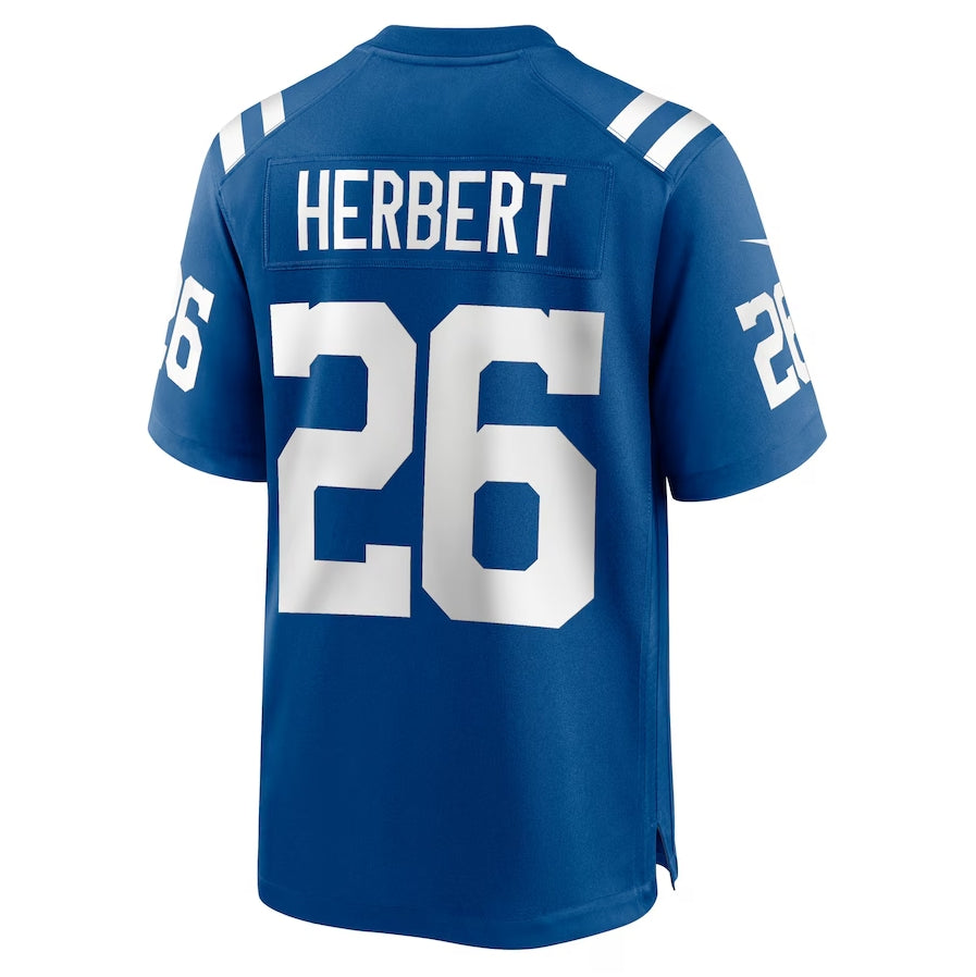 IN.Colts #26 Khalil Herbert Royal Team Game Stitched American Football Jerseys - Main View