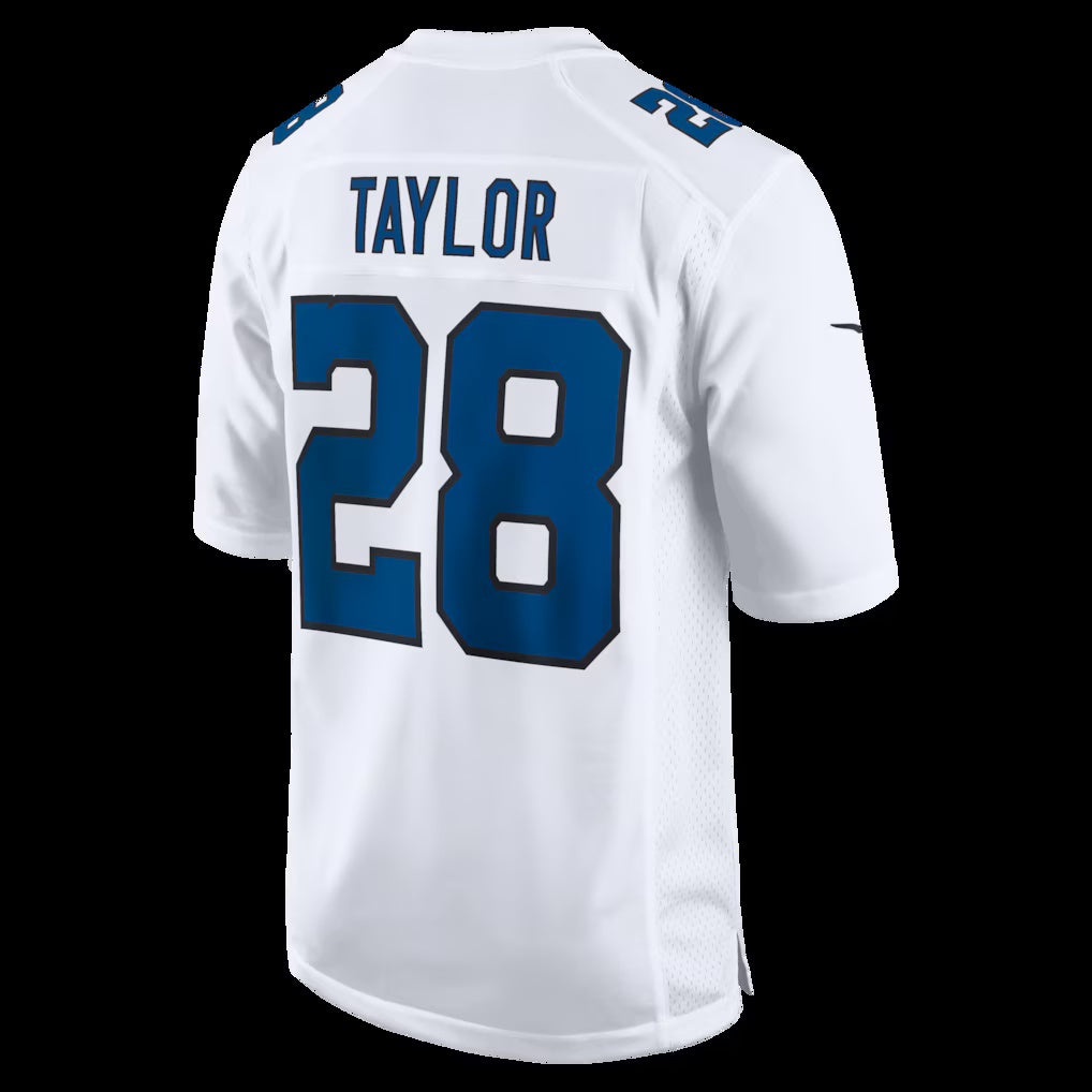 IN.Colts #28 Jonathan Taylor Tundra White Fashion Game Stitched American Football Jerseys - Main View