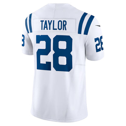 IN.Colts #28 Jonathan Taylor Vapor F.U.S.E. Limited Jersey - White Stitched American Football Jerseys - Main View