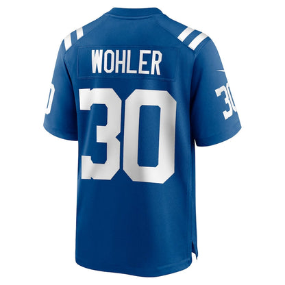 IN.Colts #30 Hunter Wohler Royal Team Game American Football Jerseys - Main View