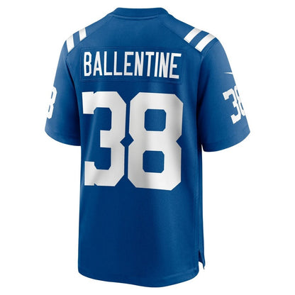 IN.Colts #38 Corey Ballentine Royal Team Game Stitched American Football Jerseys - Main View
