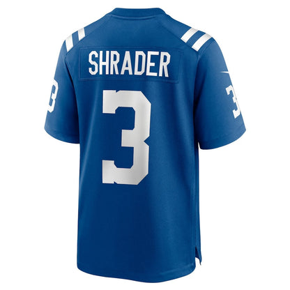 IN.Colts #3 Spencer Shrader Royal Team Game Stitched American Football Jerseys - Main View