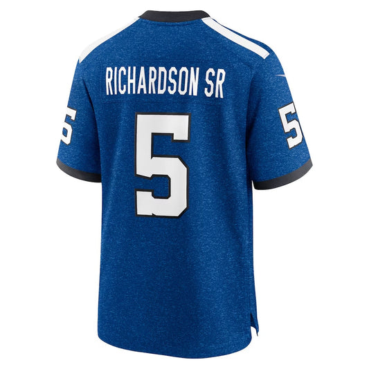 IN.Colts #5 Anthony Richardson Sr. Royal Alternate Indiana Nights Game Stitched American Football Jerseys - Main View