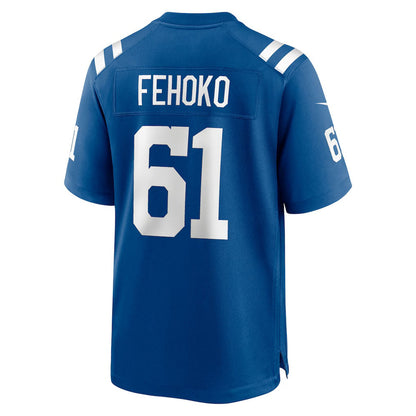IN.Colts #61 Viliami Fehoko Royal Team Game Stitched American Football Jerseys - Main View