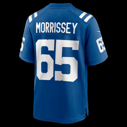 IN.Colts #65 Jimmy Morrissey Royal Team Game Stitched American Football Jerseys - Main View