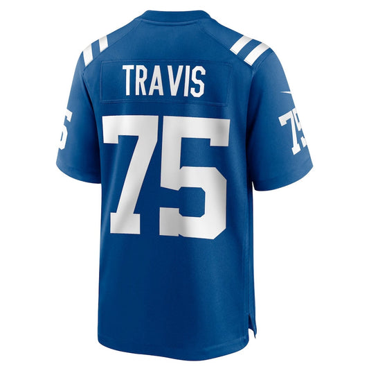 IN.Colts #75 Jalen Travis Royal Team Game American Football Jerseys - Main View