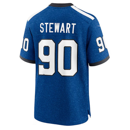 IN.Colts #90 Grover Stewart Royal Indiana Nights Alternate Game Stitched American Football Jerseys - Main View