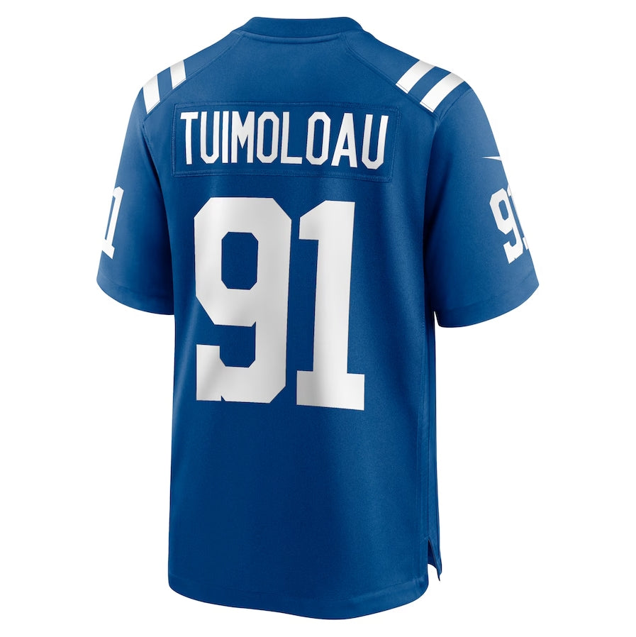 IN.Colts #91 JT Tuimoloau Royal Team Game American Football Jerseys - Main View