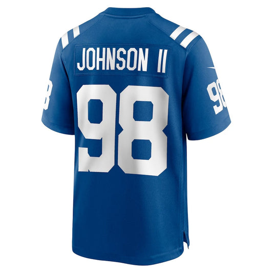 IN.Colts #98 Eric Johnson II Royal Team Game American Football Jerseys - Main View
