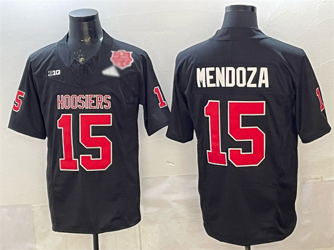 IN.Hoosiers #15 Fernando Mendoza Black F.U.S.E. 2025 National Champions Patch Stitched Football American College Jerseys - Main View