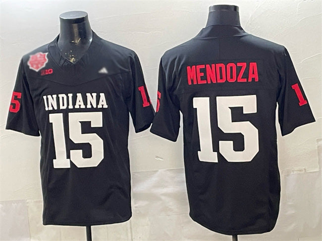 IN.Hoosiers #15 Fernando Mendoza Black F.U.S.E. 2025 National Champions Patch Stitched Football American College Jerseys - Main View