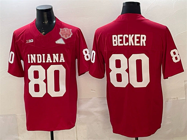 IN.Hoosiers #80 Charlie Becker Red F.U.S.E. 2025 National Champions Patch Stitched Football College Jerseys - Main View