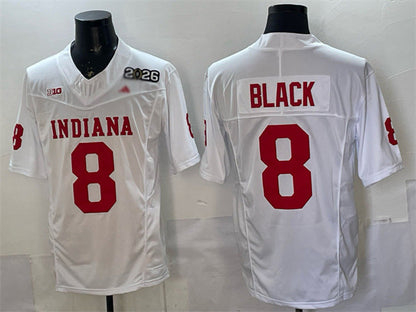 IN.Hoosiers #8 Kaelon Black White F.U.S.E. 2026 Patch Stitched Football American College Jerseys - Main View