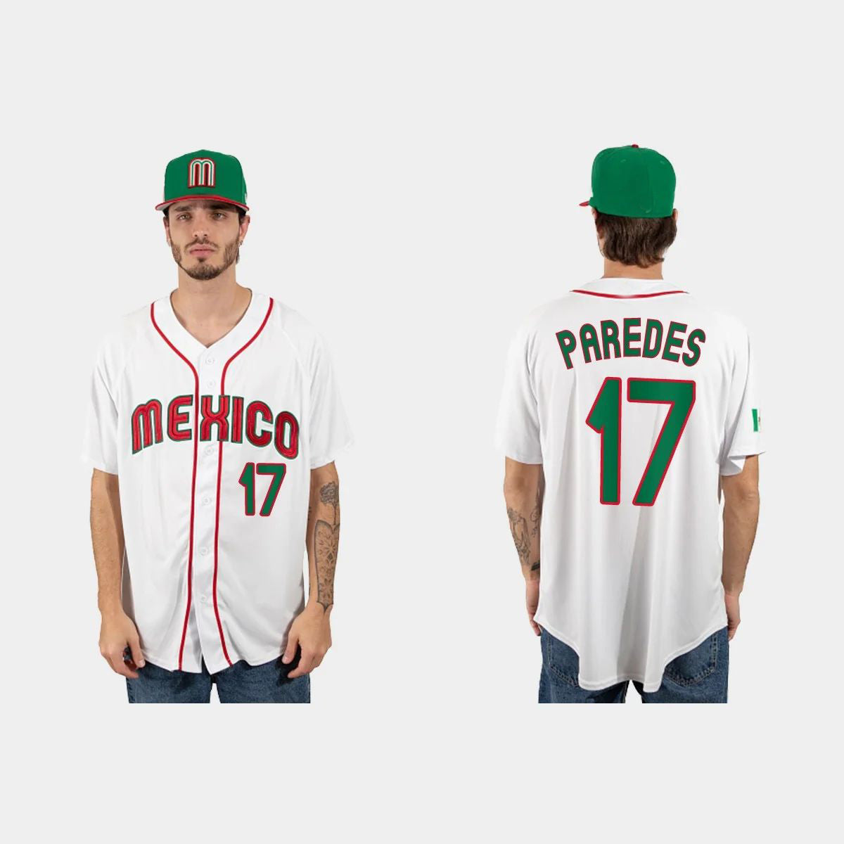 #17 ISAAC PAREDES MEXICO BASEBALL 2023 WORLD BASEBALL CLASSIC JERSEY ¨C WHITE Stitches Baseball Jerseys - Main View