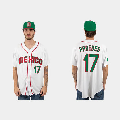 #17 ISAAC PAREDES MEXICO BASEBALL 2023 WORLD BASEBALL CLASSIC JERSEY ¨C WHITE Stitches Baseball Jerseys - Main View